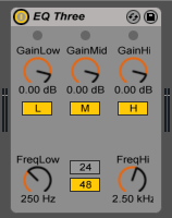 EQ Three device has a new Flat Response setting in Live 9