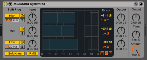 Multiband Dynamics set to reduce background noise