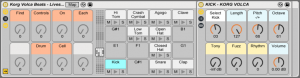 The "Dry" Drum Rack, with only a slight amount of precessing, and Macros for the most important parameters on each cell.