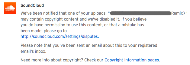 soundcloud piracy message