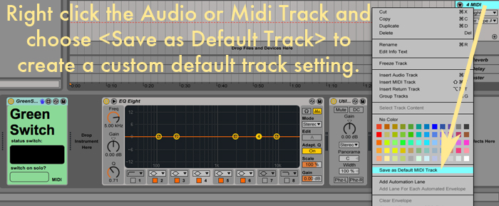 custom default track ableton live