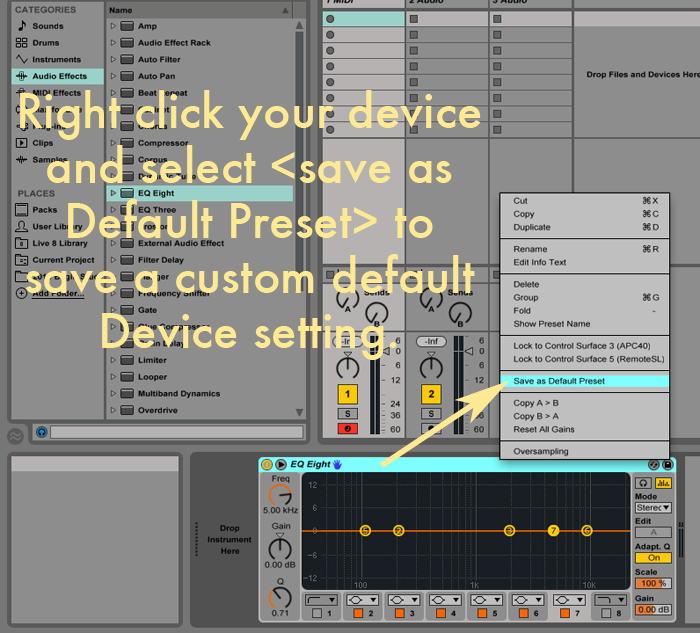 custom default device ableton live