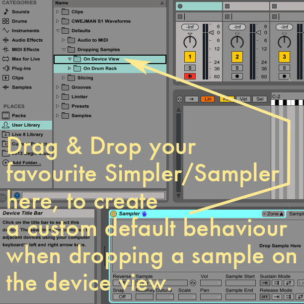 save default sample ableton