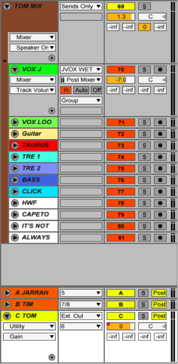 Panama band onstage routing
