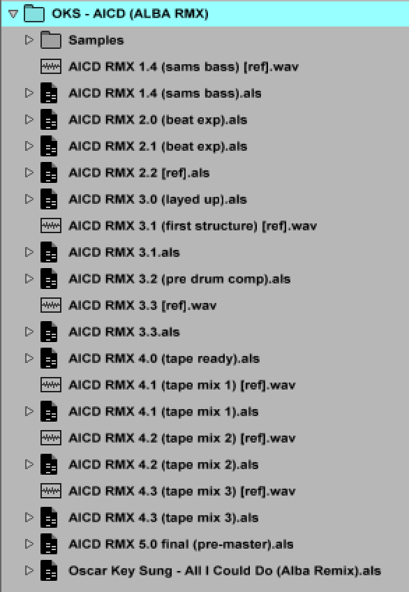 Ableton Save Workflow: Our Oscar Key Sung remix
