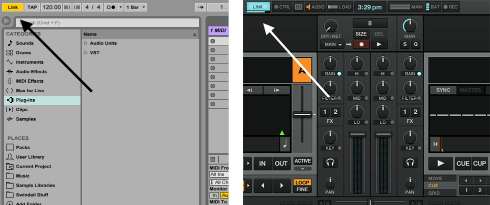 Link buttons in Live and Traktor