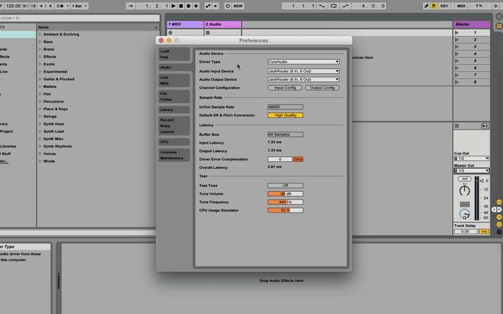 Live to Traktor output Config
