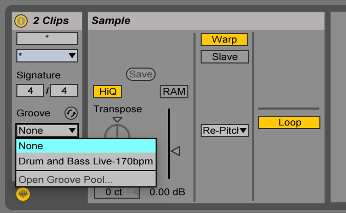 Applying a groove to a clip