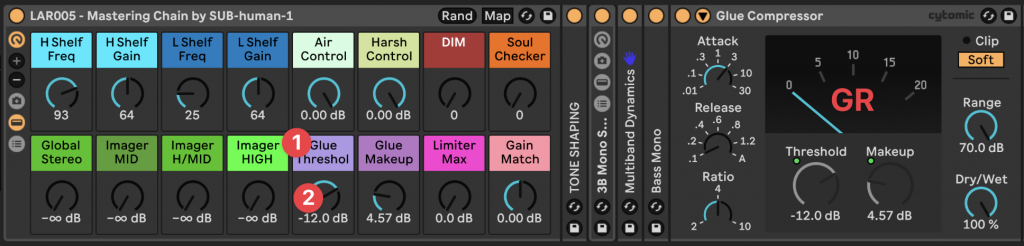 Master Bus Compression Settings