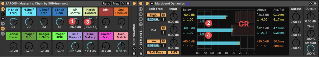 Multiband Compression Settings