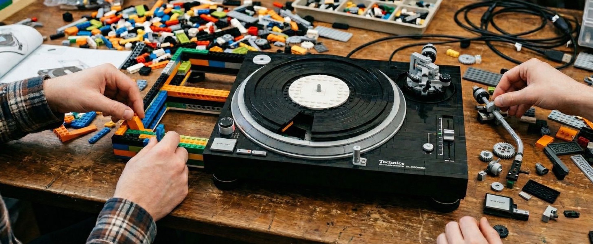 Remixing as deconstruction and reconstruction represented by a Lego vinyl turntable