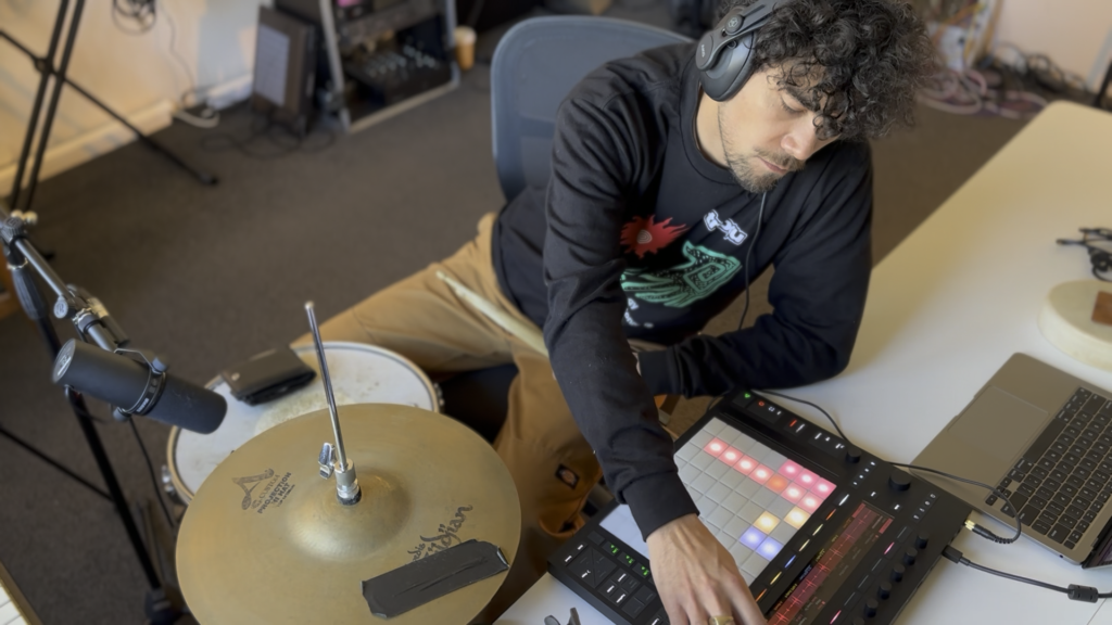 Setwun Josh Recording Drum Samples on Push 2 in the Liveschool Studio